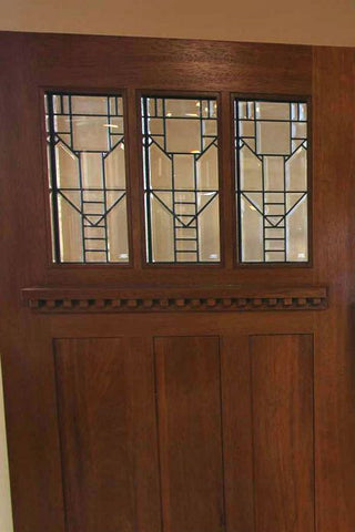 WDMA 108x84 Door (9ft by 7ft) Exterior Mahogany Mission Style Double Door and Two Full Sidelights 4