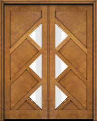 WDMA 120x84 Door (10ft by 7ft) Exterior Barn Mahogany Mid Century 4 Panel Contemporary Modern 3 Lite or Interior Double Door 2