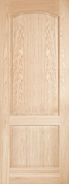WDMA 12x80 Door (1ft by 6ft8in) Interior Swing Pine 202AC Wood 2 Panel Transitional Arch Top Panel Single Door 1