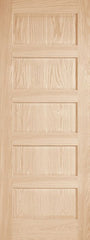 WDMA 12x80 Door (1ft by 6ft8in) Interior Pocket Paint grade 205H Wood 5 Panel Contemporary Modern Ovolo Single Door 1
