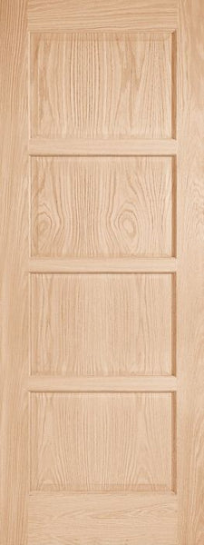 WDMA 12x80 Door (1ft by 6ft8in) Interior Swing Pine 204L Wood 4 Panel Contemporary Modern Ovolo Single Door 1
