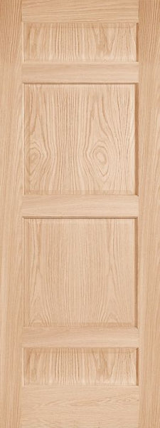 WDMA 12x80 Door (1ft by 6ft8in) Interior Barn Paint grade 204F Wood 4 Panel Transitional Ovolo Single Door 1