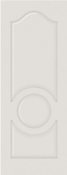 WDMA 12x80 Door (1ft by 6ft8in) Interior Swing Smooth 3140 MDF 3 Panel Arch Panel Circle Single Door 1