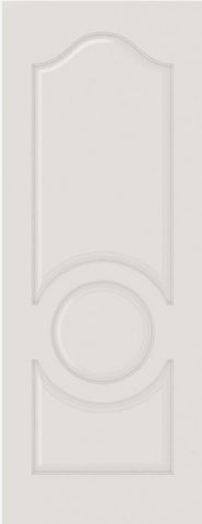 WDMA 12x80 Door (1ft by 6ft8in) Interior Swing Smooth 3140 MDF 3 Panel Arch Panel Circle Single Door 1