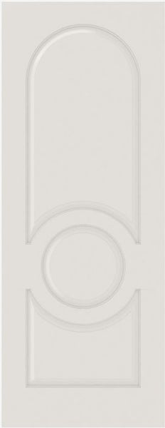 WDMA 12x80 Door (1ft by 6ft8in) Interior Bypass Smooth 3130 MDF 3 Panel Round Panel Circle Single Door 1
