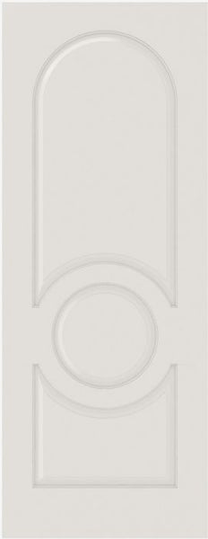 WDMA 12x80 Door (1ft by 6ft8in) Interior Bypass Smooth 3130 MDF 3 Panel Round Panel Circle Single Door 1