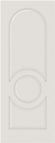 WDMA 12x80 Door (1ft by 6ft8in) Interior Bypass Smooth 3130 MDF 3 Panel Round Panel Circle Single Door 1