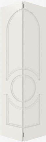 WDMA 12x80 Door (1ft by 6ft8in) Interior Bypass Smooth 3130 MDF 3 Panel Round Panel Circle Single Door 2