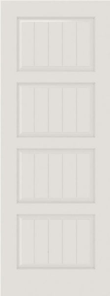 WDMA 12x80 Door (1ft by 6ft8in) Interior Swing Smooth SV4100 MDF PLANK/V-GROOVE 4 Panel Single Door 1