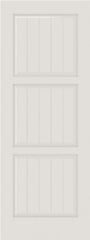 WDMA 12x80 Door (1ft by 6ft8in) Interior Swing Smooth SV3100 MDF PLANK/V-GROOVE 3 Panel Single Door 1
