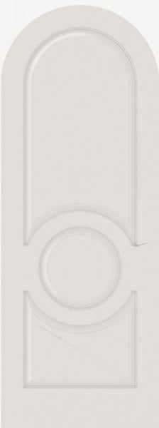 WDMA 12x80 Door (1ft by 6ft8in) Interior Swing Smooth 3120R MDF 3 Panel Round Top and Panel Circle Single Door 1