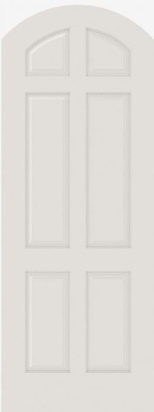 WDMA 12x80 Door (1ft by 6ft8in) Interior Swing Smooth 6020AR MDF 6 Panel Arch Top and Panel Single Door 1