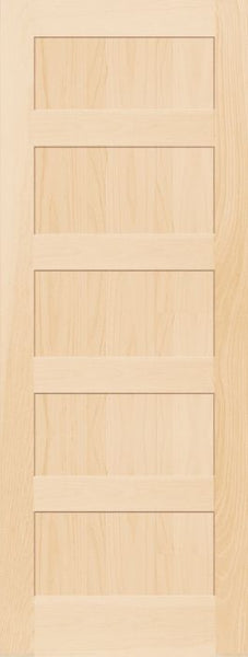 WDMA 12x80 Door (1ft by 6ft8in) Interior Pocket Paint grade 795H Wood 5 Panel Contemporary Modern Shaker Single Door 1