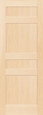 WDMA 12x80 Door (1ft by 6ft8in) Interior Pocket Paint grade 794Z Wood 4 Panel Transitional Shaker Single Door 1