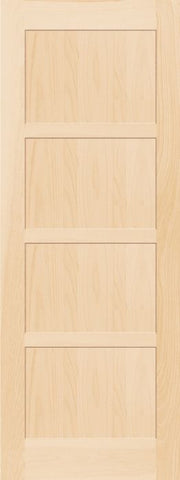WDMA 12x80 Door (1ft by 6ft8in) Interior Barn Pine 794L Wood 4 Panel Contemporary Modern Shaker Single Door 1
