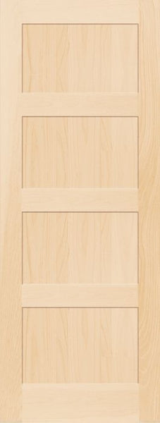 WDMA 12x80 Door (1ft by 6ft8in) Interior Barn Pine 794H Wood 4 Panel Contemporary Modern Shaker Single Door 1