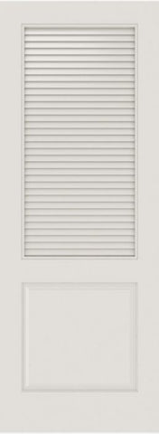 WDMA 12x80 Door (1ft by 6ft8in) Interior Swing Smooth SL-2010-LVR-PNL MDF 2 Panel Vented Louver Single Door 1