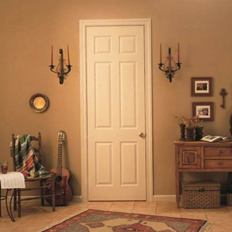 WDMA 18x80 Door (1ft6in by 6ft8in) Interior Swing Woodgrain 80in Colonist Hollow Core Textured Single Door|1-3/8in Thick 1