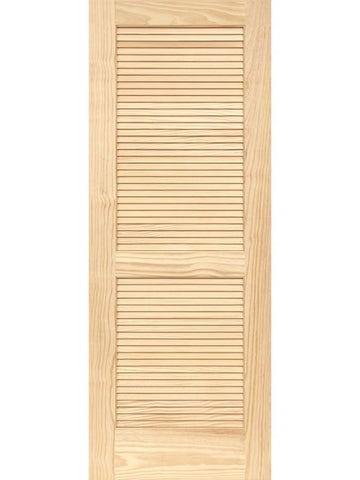 WDMA 18x80 Door (1ft6in by 6ft8in) Interior Swing Pine Louver over Louver  1