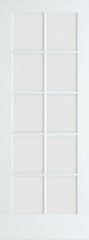 WDMA 18x80 Door (1ft6in by 6ft8in) Patio Barn Smooth 80in Primed 10 Lite French Single Door Clear Glass 1