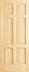 WDMA 18x80 Door (1ft6in by 6ft8in) Interior Swing Pine 80in 6 Panel Clear Single Door 1