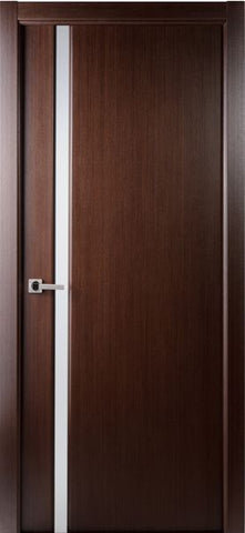 WDMA 18x80 Door (1ft6in by 6ft8in) Interior Swing Wenge Contemporary Veneer Single Door Frosted Glass Strip 1