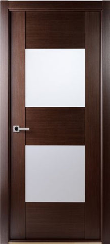 WDMA 18x80 Door (1ft6in by 6ft8in) Interior Swing Wenge Contemporary African Single Door with Frosted Glass 1