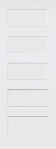 WDMA 18x96 Door (1ft6in by 8ft) Interior Swing Smooth 96in Conmore 5 Panel Shaker Hollow Core Single Door|1-3/8in Thick 1