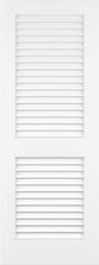 WDMA 18x96 Door (1ft6in by 8ft) Interior Swing Pine 96in Plantation Louver/Louver Primed Single Door 1