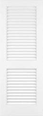 WDMA 18x96 Door (1ft6in by 8ft) Interior Swing Pine 96in Plantation Louver/Louver Primed Single Door 1