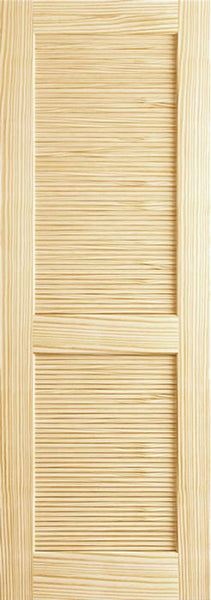 WDMA 18x96 Door (1ft6in by 8ft) Interior Swing Pine 96in Louver/Louver Clear Single Door 1