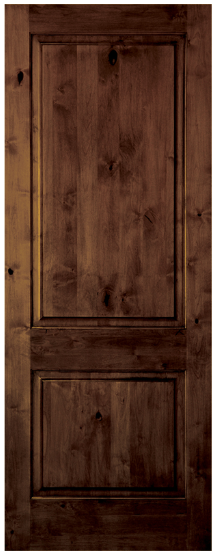 WDMA 18x96 Door (1ft6in by 8ft) Interior Barn Knotty Alder 96in 2 Panel Square Single Door 1-3/4in Thick KW-305 1