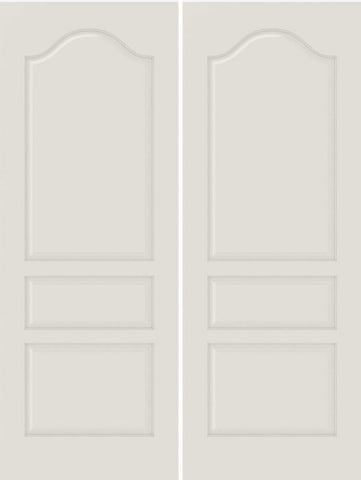 WDMA 20x80 Door (1ft8in by 6ft8in) Interior Barn Smooth 3050 MDF 3 Panel Arch Panel Double Door 1