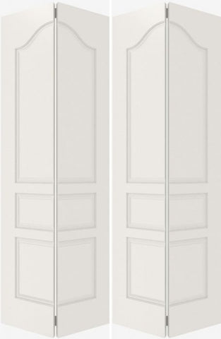 WDMA 20x80 Door (1ft8in by 6ft8in) Interior Barn Smooth 3050 MDF 3 Panel Arch Panel Double Door 2