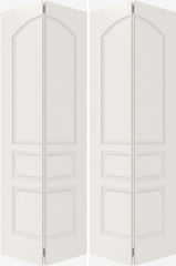 WDMA 20x80 Door (1ft8in by 6ft8in) Interior Bifold Smooth 3020 MDF 3 Panel Arch Panel Double Door 2