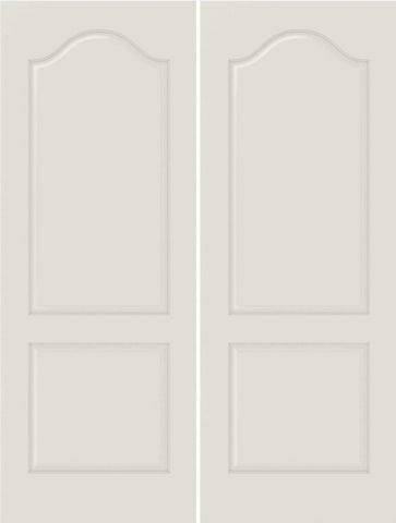 WDMA 20x80 Door (1ft8in by 6ft8in) Interior Barn Smooth 2050 MDF 2 Panel Arch Panel Double Door 1