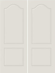 WDMA 20x80 Door (1ft8in by 6ft8in) Interior Barn Smooth 2050 MDF 2 Panel Arch Panel Double Door 1