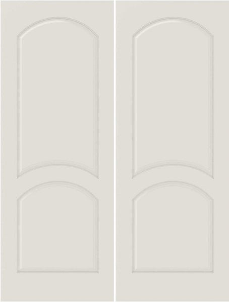 WDMA 20x80 Door (1ft8in by 6ft8in) Interior Bifold Smooth 2030 MDF 2 Panel Arch Panel Double Door 1