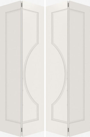 WDMA 20x80 Door (1ft8in by 6ft8in) Interior Swing Smooth 1100 MDF 1 Panel Circle Double Door 2