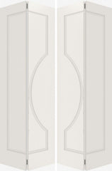 WDMA 20x80 Door (1ft8in by 6ft8in) Interior Swing Smooth 1100 MDF 1 Panel Circle Double Door 2