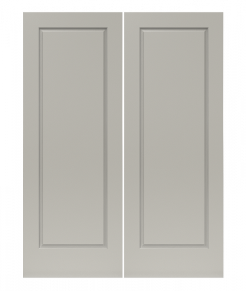 WDMA 20x80 Door (1ft8in by 6ft8in) Interior Bypass Smooth 1010 MDF 1 Panel Double Door 1
