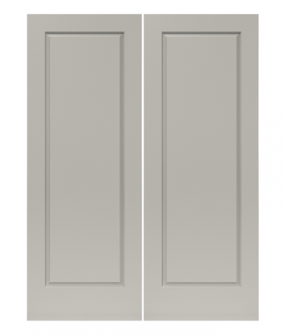 WDMA 20x80 Door (1ft8in by 6ft8in) Interior Bypass Smooth 1010 MDF 1 Panel Double Door 1