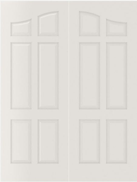 WDMA 20x80 Door (1ft8in by 6ft8in) Interior Swing Smooth 6090 MDF Pair 6 Panel Arch Panel Double Door 1