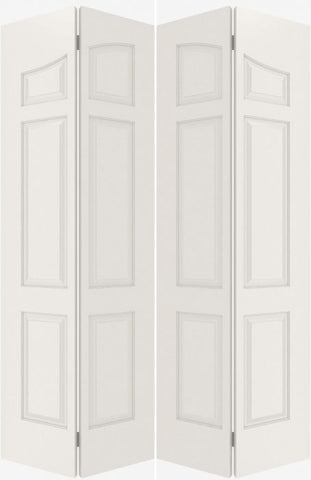 WDMA 20x80 Door (1ft8in by 6ft8in) Interior Swing Smooth 6090 MDF Pair 6 Panel Arch Panel Double Door 2
