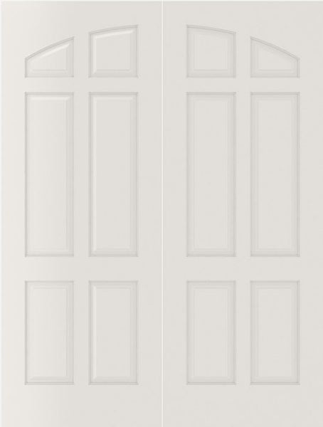 WDMA 20x80 Door (1ft8in by 6ft8in) Interior Bifold Smooth 6060 MDF Pair 6 Panel Arch Panel Double Door 1