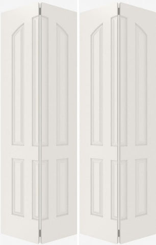 WDMA 20x80 Door (1ft8in by 6ft8in) Interior Swing Smooth 6080 MDF 6 Panel Arch Panel Double Door 2