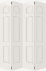 WDMA 20x80 Door (1ft8in by 6ft8in) Interior Bypass Smooth 6030 MDF 6 Panel Arch Panel Double Door 2