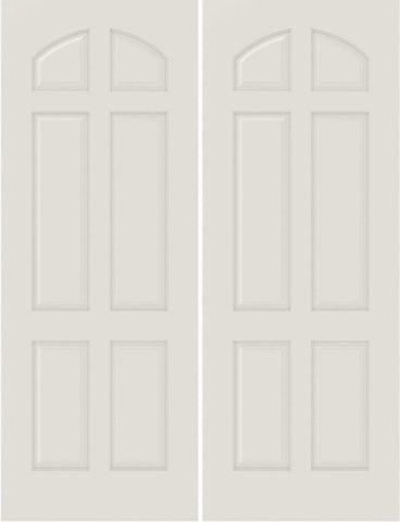 WDMA 20x80 Door (1ft8in by 6ft8in) Interior Bifold Smooth 6020 MDF 6 Panel Arch panel Double Door 1