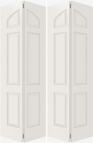 WDMA 20x80 Door (1ft8in by 6ft8in) Interior Bifold Smooth 6020 MDF 6 Panel Arch panel Double Door 2