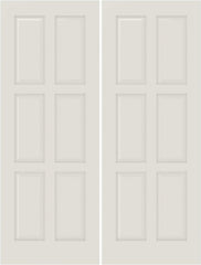 WDMA 20x80 Door (1ft8in by 6ft8in) Interior Bifold Smooth 6110 MDF 6 Panel Double Door 1